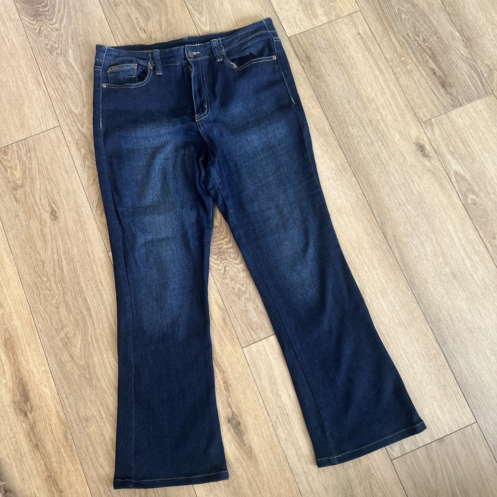 DG2  Diane Gilman Jeans Women's Blue Denim‎ Bootcut Flare Designer Stretch 10